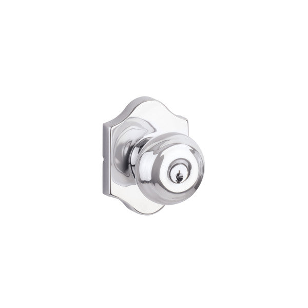 Yale Expressions Entry Lewiston Knob with Everly Rosette, Kwisket Keyway in Polished Chrome finish