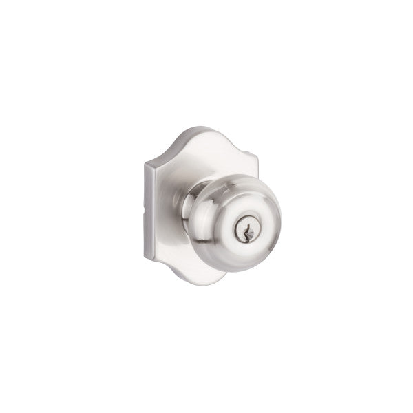 Yale Expressions Entry Lewiston Knob with Everly Rosette, Kwisket Keyway in Satin Nickel finish