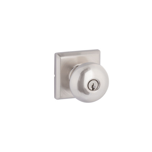 Yale Expressions Entry Walker Knob with Ellington Rosette, Kwikset Keyway in Satin Nickel finish