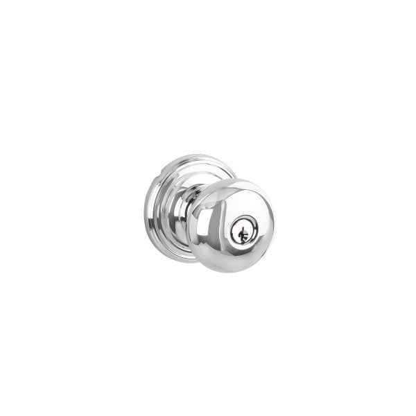 Yale Expressions Entry Walker Knob with Maguire Rosette, Kwisket Keyway in Polished Chrome finish