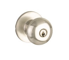 Yale Expressions Entry Walker Knob with Owen Rosette, Schlage Keyway in Satin Nickel finish