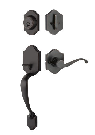 Yale Expressions Everly Single Cylinder Entry Set with Left Handed Farmington Lever, Kwikset Keyway in Oil Rubbed Bronze finish