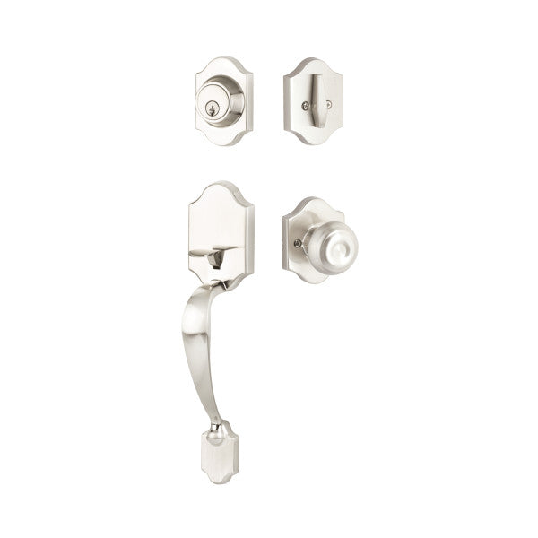Yale Expressions Everly Single Cylinder Entry Set with Lewiston Knob, Schlage Keyway in Satin Nickel finish