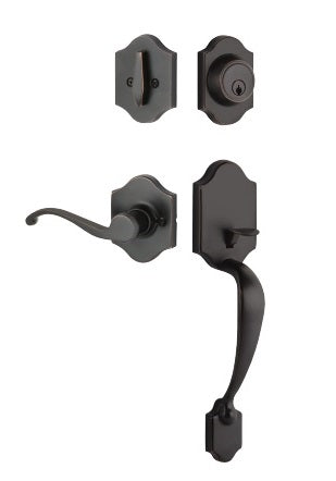 Yale Expressions Everly Single Cylinder Entry Set with Right Handed Farmington Lever, Kwikset Keyway in Oil Rubbed Bronze finish