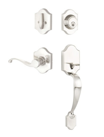 Yale Expressions Everly Single Cylinder Entry Set with Right Handed Farmington Lever, Kwikset Keyway in Satin Nickel finish
