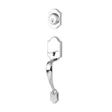 Yale Expressions Everly Single Cylinder Exterior Handleset, Kwikset Keyway-Interior Trim Sold Separately in Polished Chrome finish