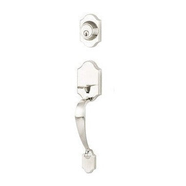 Yale Expressions Everly Single Cylinder Exterior Handleset, Kwikset Keyway-Interior Trim Sold Separately in Satin Nickel finish