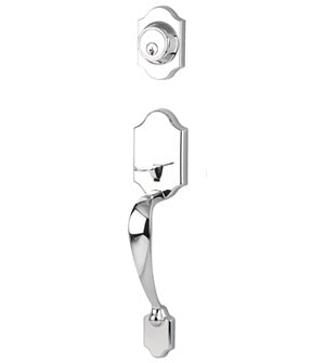 Yale Expressions Everly Single Cylinder Exterior Handleset, Schlage Keyway-Interior Trim Sold Separately in Polished Chrome finish