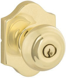 Yale Expressions Lewiston Knob with Everly Rosette in Polished Brass finish