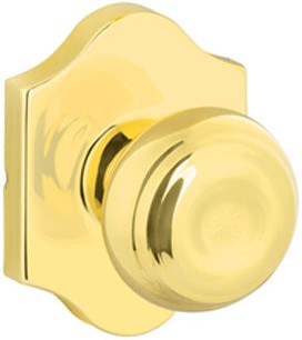 Yale Expressions Lewiston Knob with Everly Rosette in Polished Brass finish