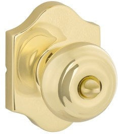 Yale Expressions Lewiston Knob with Everly Rosette in Polished Brass finish