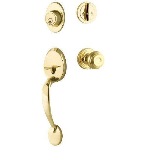 Yale Expressions Maguire Entry Set with Lewiston Knob in Polished Brass finish