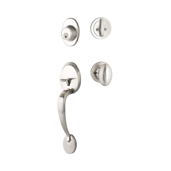 Yale Expressions Maguire Single Cylinder Entry Set with Auburn Knob, Kwikset Keyway in Satin Nickel finish