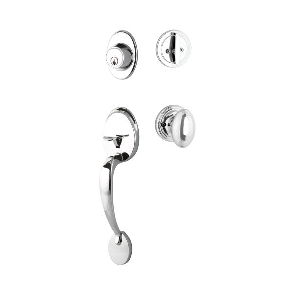 Yale Expressions Maguire Single Cylinder Entry Set with Auburn Knob, Schlage Keyway in Polished Chrome finish