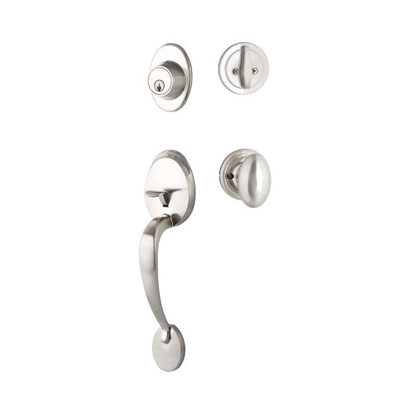 Yale Expressions Maguire Single Cylinder Entry Set with Auburn Knob, Schlage Keyway in Satin Nickel finish