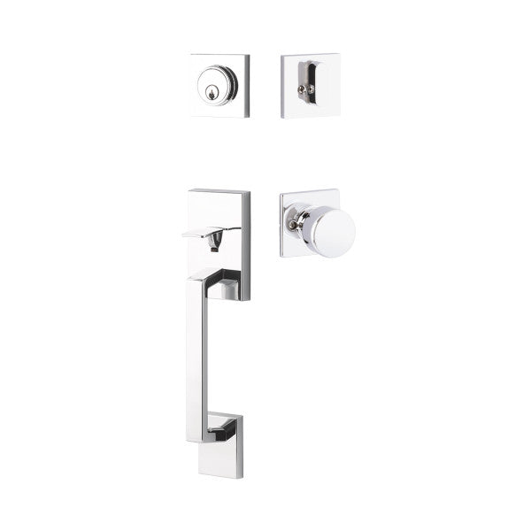Yale Expressions Marcel Single Cylinder Entry Set with Dylan Knob, Kwikset Keyway in Polished Chrome finish