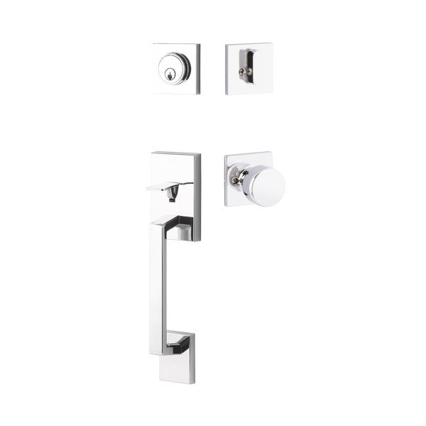 Yale Expressions Marcel Single Cylinder Entry Set with Dylan Knob, Schlage Keyway in Polished Chrome finish