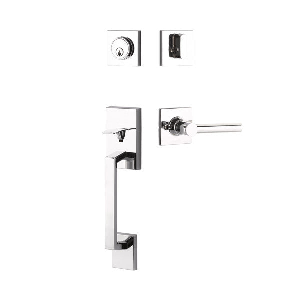 Yale Expressions Marcel Single Cylinder Entry Set with Interior Holden Lever, Kwikset Keyway in Polished Chrome finish