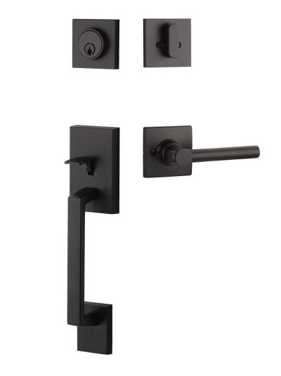 Yale Expressions Marcel Single Cylinder Entry Set with Interior Holden Lever, Schlage Keyway in Flat Black finish