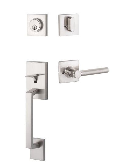 Yale Expressions Marcel Single Cylinder Entry Set with Interior Holden Lever, Schlage Keyway in Satin Nickel finish