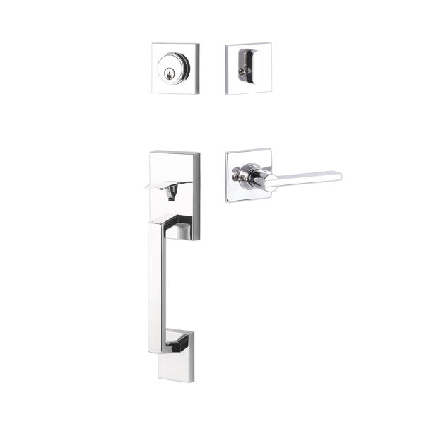 Yale Expressions Marcel Single Cylinder Entry Set with Interior Nils Lever, Kwikset Keyway in Polished Chrome finish