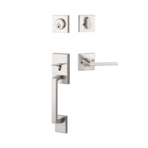 Yale Expressions Marcel Single Cylinder Entry Set with Interior Nils Lever, Kwikset Keyway in Satin Nickel finish