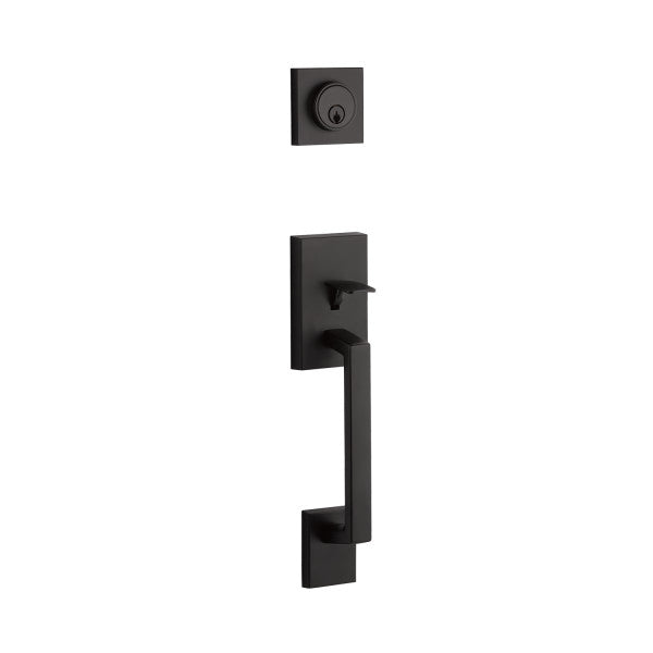 Yale Expressions Marcel Single Cylinder Exterior Handleset, Schlage Keyway-Interior Trim Sold Separately in Flat Black finish