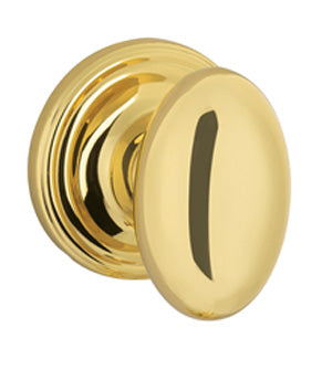 Yale Expressions Passage Auburn Knob with Maguire Rosette in Polished Brass finish