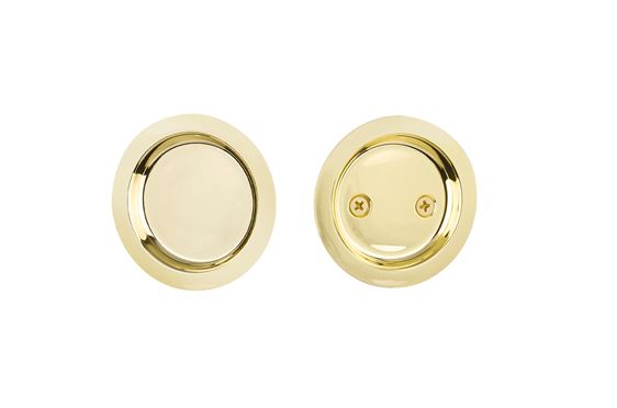 Yale Expressions Passage Tubular Round Pocket Door Lock in Polished Brass finish