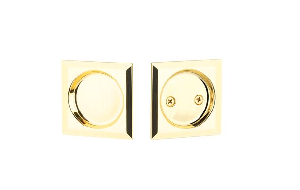 Yale Expressions Passage Tubular Square Pocket Door Lock in Polished Brass finish