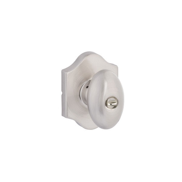 Yale Expressions Privacy Auburn Knob with Everly Rosette in Satin Nickel finish