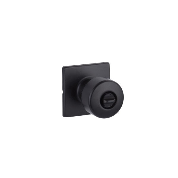 Yale Expressions Privacy Dylan Knob with Marcel Rosette in Flat Black finish