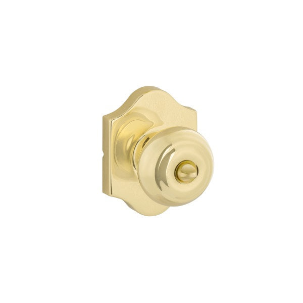 Yale Expressions Privacy Lewiston Knob with Everly Rosette in Polished Brass finish