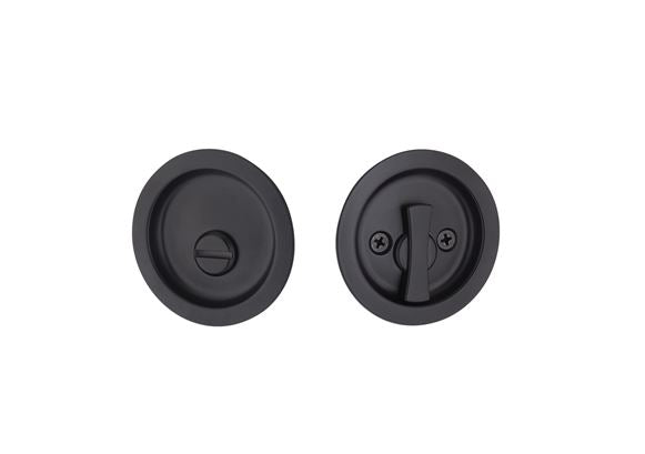 Yale Expressions Privacy Tubular Round Pocket Door Lock in Flat Black finish