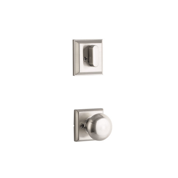 Yale Expressions Single Cylinder Ellington Interior Trim Pack with Walker Knob-Exterior Trim Sold Separately in Satin Nickel finish