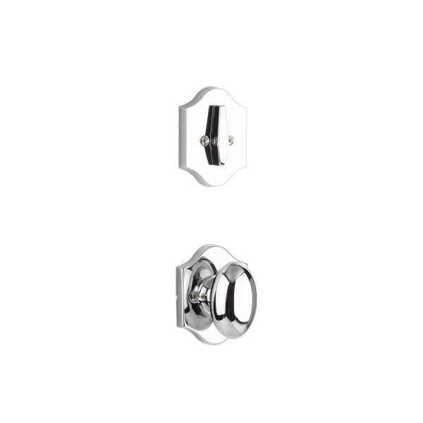 Yale Expressions Single Cylinder Everly Interior Trim Pack with Auburn Knob-Exterior Trim Sold Separately in Polished Chrome finish