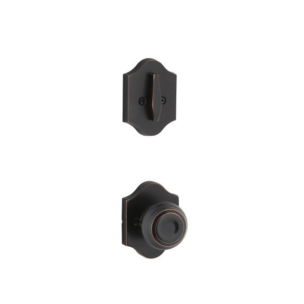 Yale Expressions Single Cylinder Everly Interior Trim Pack with Lewiston Knob-Exterior Trim Sold Separately in Oil Rubbed Bronze finish