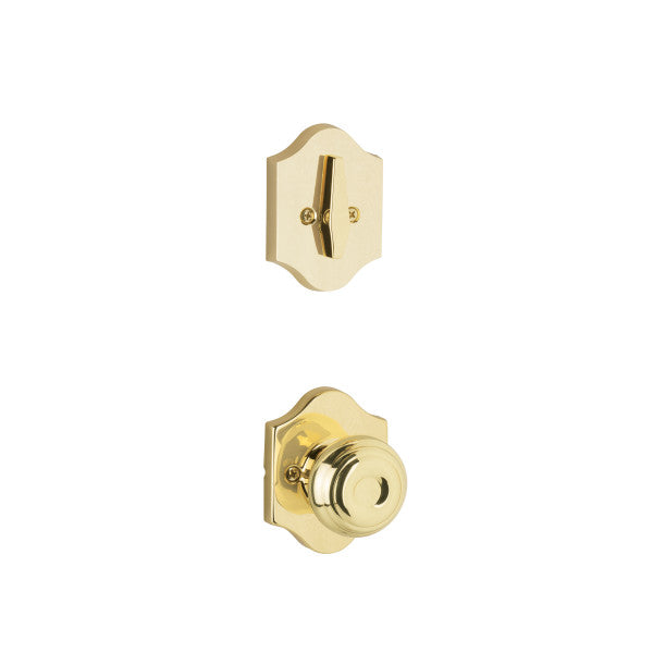 Yale Expressions Single Cylinder Everly Interior Trim Pack with Lewiston Knob-Exterior Trim Sold Separately in Polished Brass finish