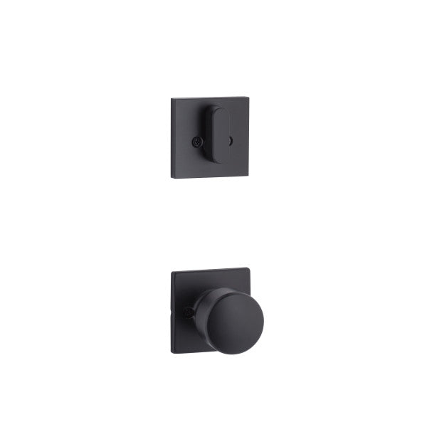 Yale Expressions Single Cylinder Marcel Interior Trim Pack with Dylan Knob-Exterior Trim Sold Separately in Flat Black finish