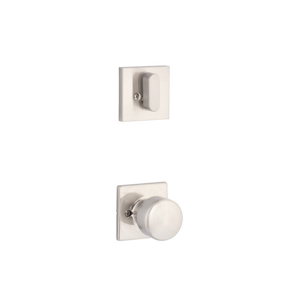 Yale Expressions Single Cylinder Marcel Interior Trim Pack with Dylan Knob-Exterior Trim Sold Separately in Satin Nickel finish
