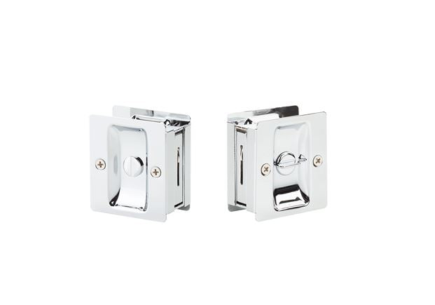 Yale Expressions Square Pocket Door Privacy Lock in Polished Chrome finish