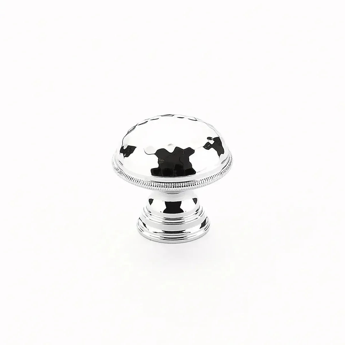 Atherton Hammered Knurled Edge Cabinet Knob Polished Chrome