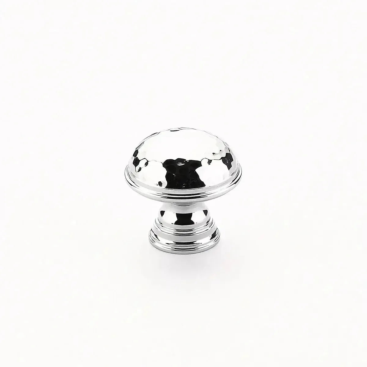Atherton Hammered Plain Edge Cabinet Knob Polished Chrome