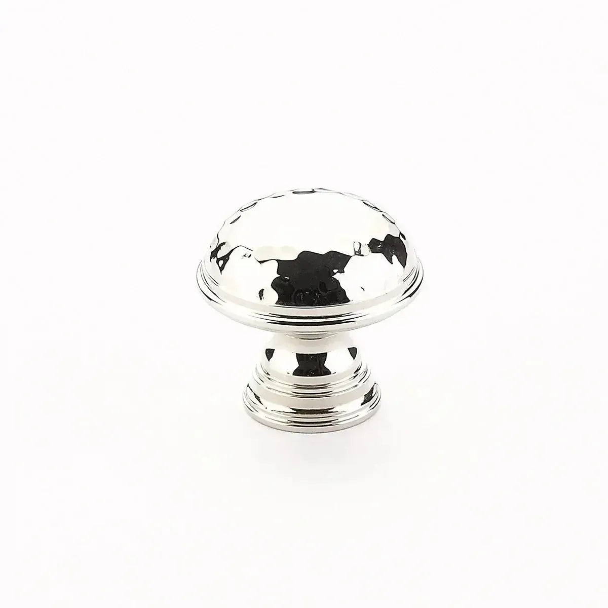 Atherton Hammered Plain Edge Cabinet Knob Polished Nickel