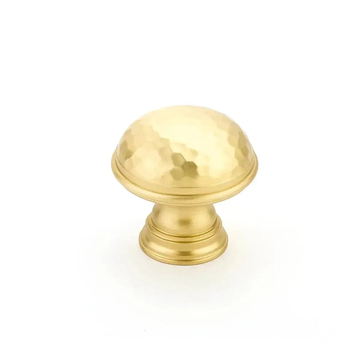Atherton Hammered Plain Edge Cabinet Knob Satin Brass
