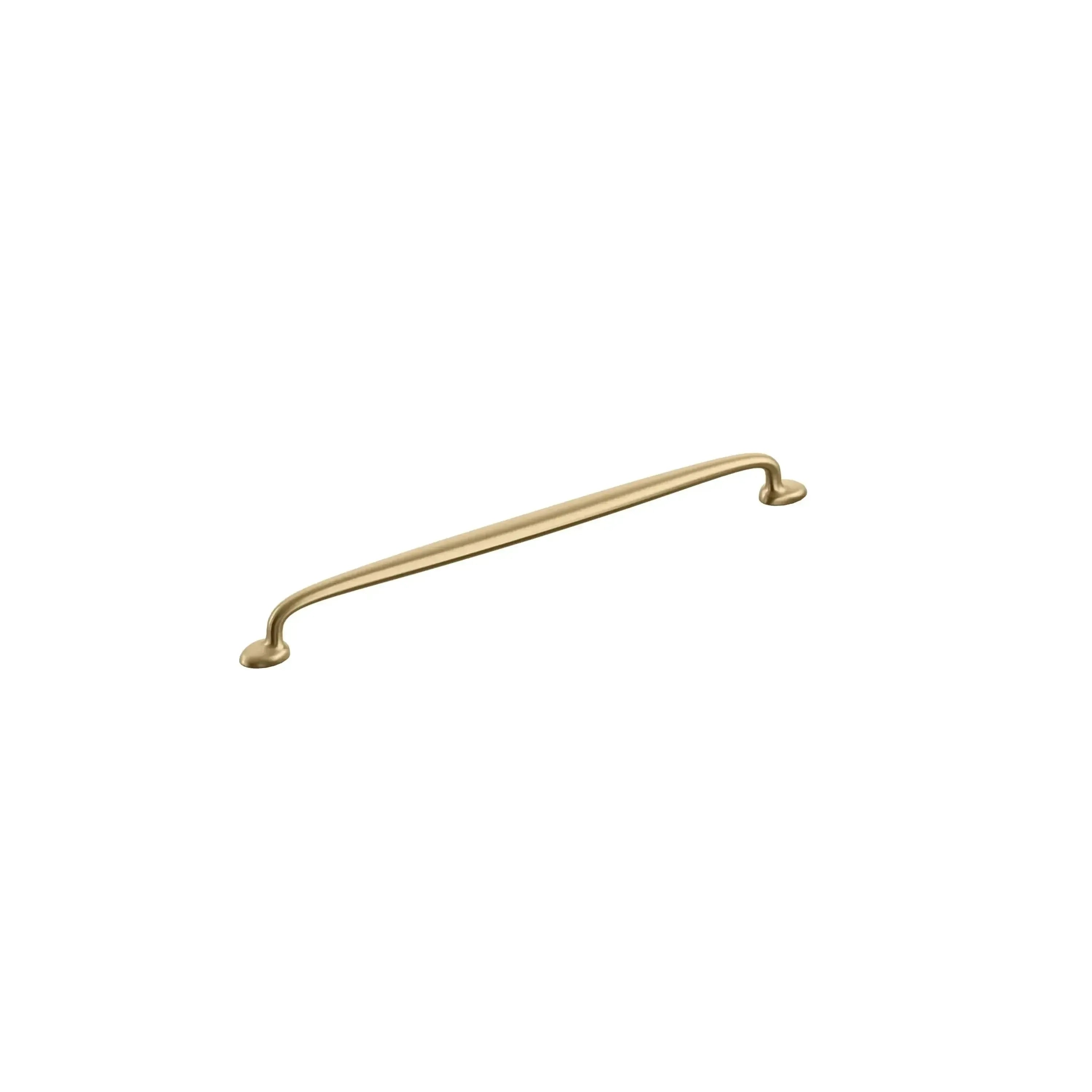 The Schaub Avenue Cabinet Pull in Satin Brass finish.
