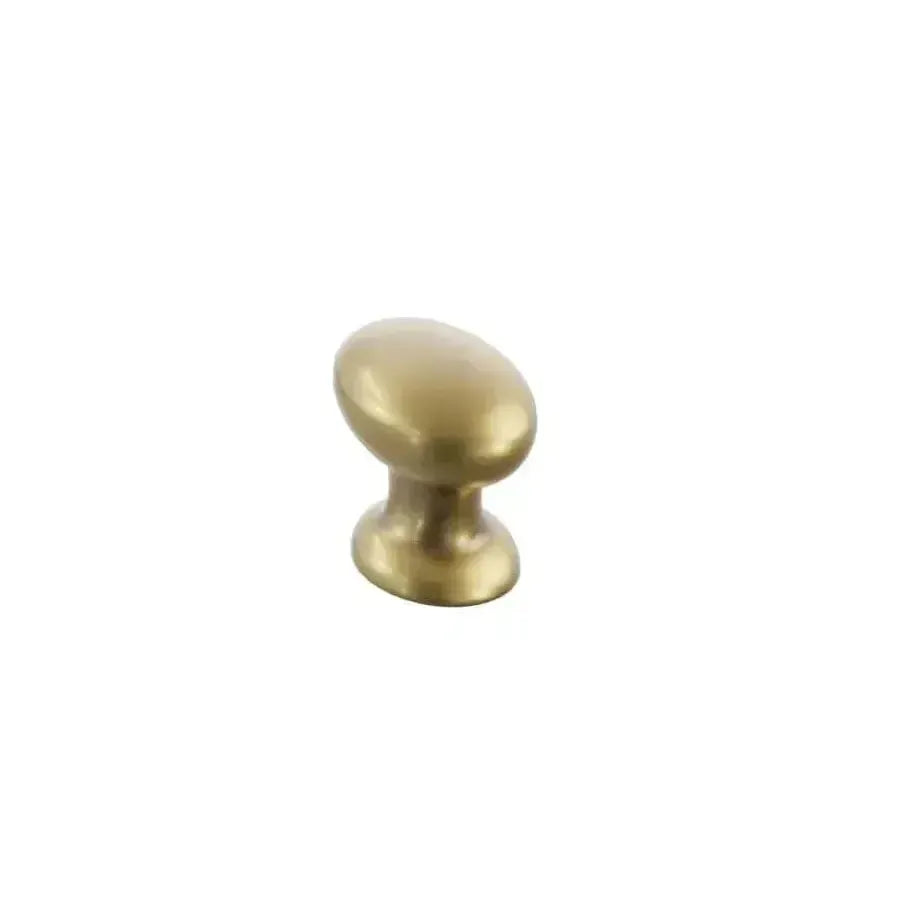 The Schaub Avenue Oval Cabinet Knob in Vintage Brass finish.
