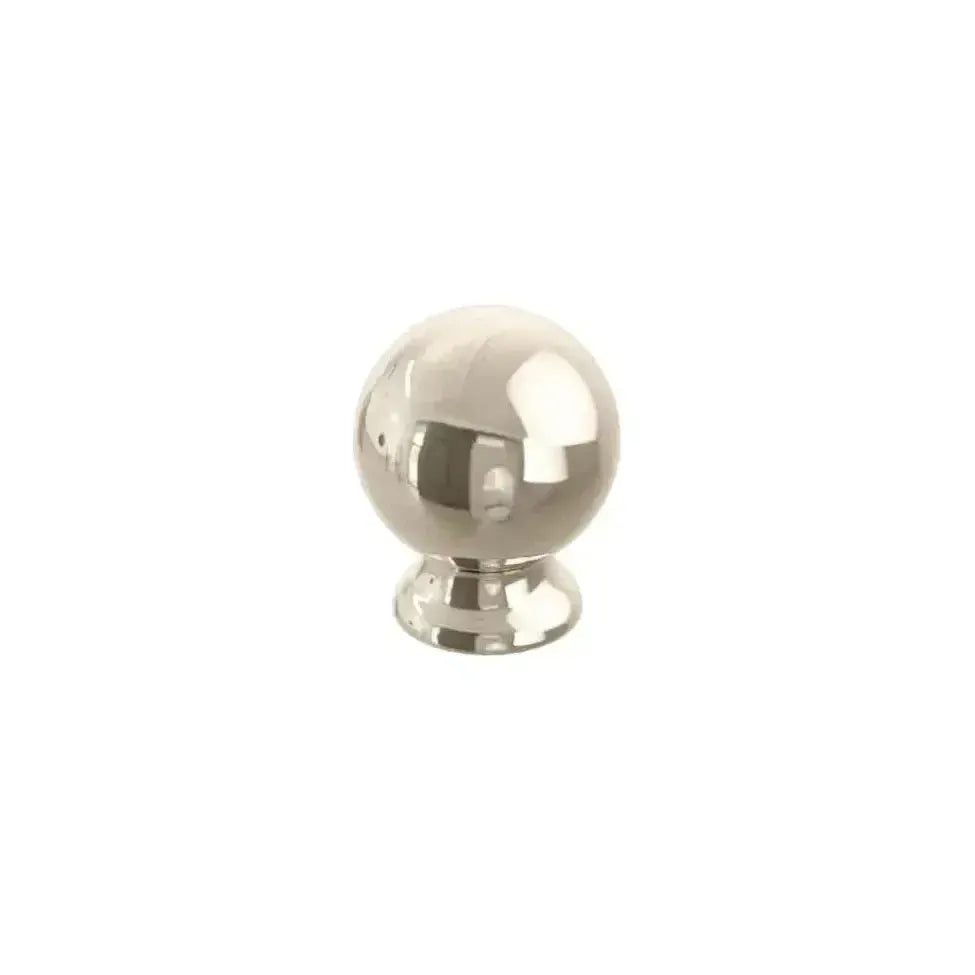 The Schaub Avenue Round Cabinet Knob in Polished Nickel finish.