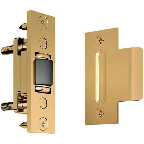 Baldwin 0432 Roller Latch with T Strike Unlacquered Brass