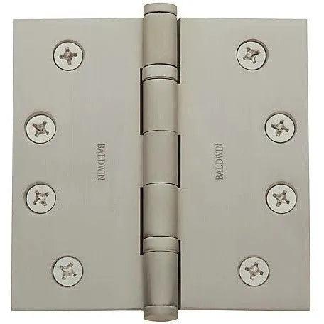 Baldwin 1040 4" Square Corner Hinge Lifetime Satin Nickel